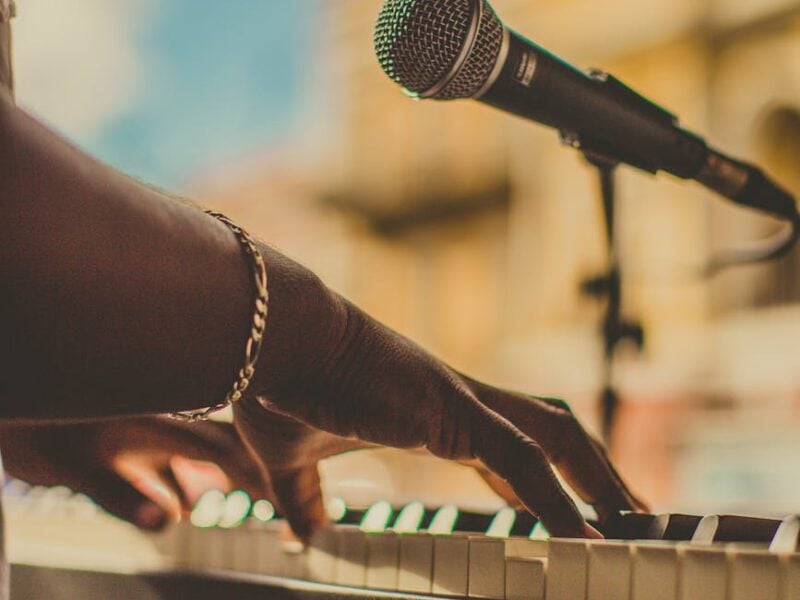 person playing the piano