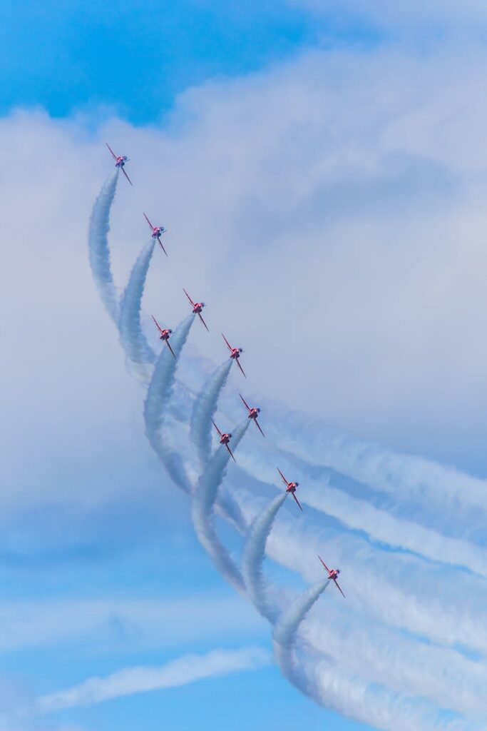 jet fighters on an air show