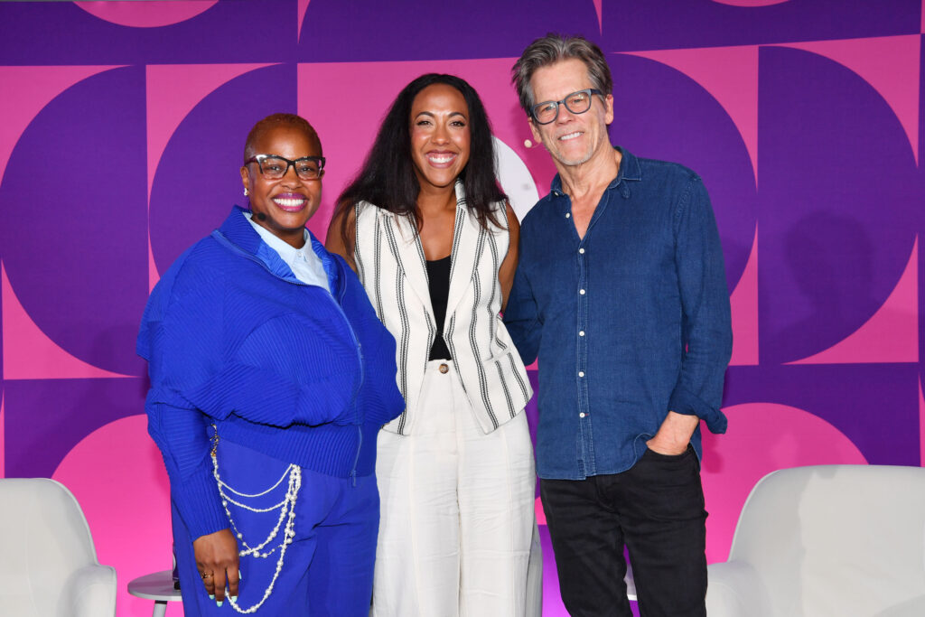 Pictured left to right: Tulaine Montgomery, Stacy Huston, Kevin Bacon Photo Credit: Shutterstock Advertising Week