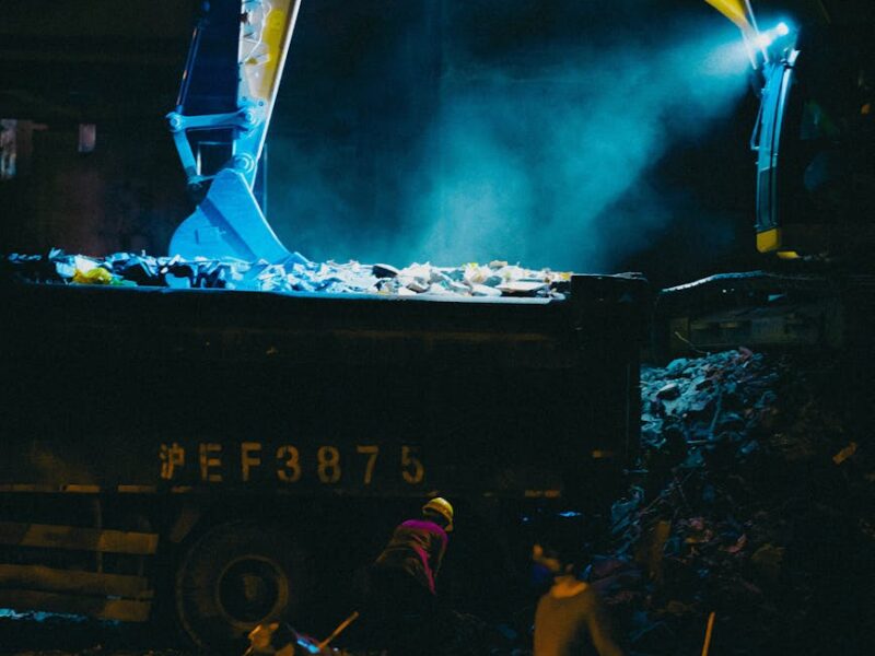 industrial machines on construction site