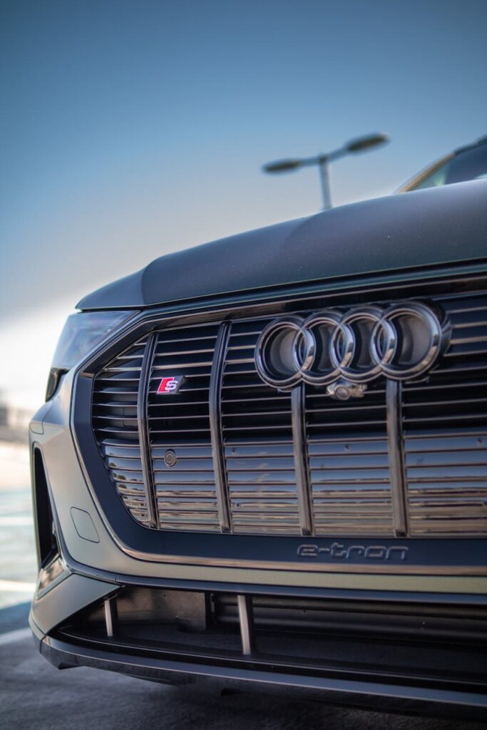 close up shot of an audi car