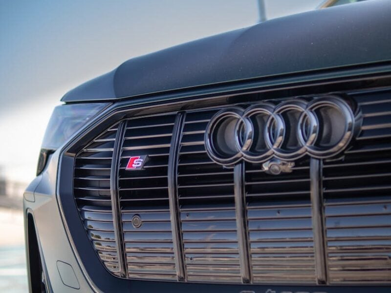 close up shot of an audi car