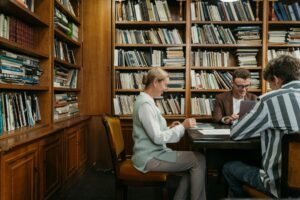 people at a library