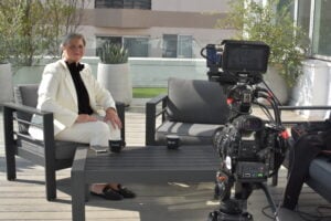 Beverly Hills, CA, USA, April 2026: Karesa Bridges at Wilshire Blvd Beverly & Co office prior to interview with Presence News