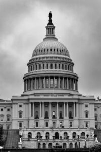 monochrome us capitol building in washington dc