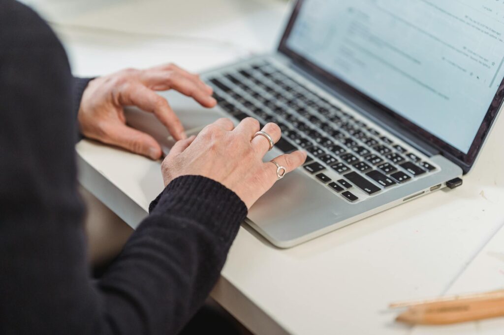 person using a laptop