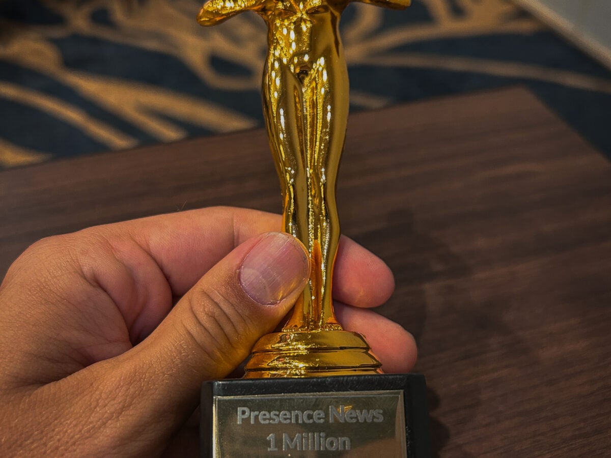 Carlsbad, CA, USA, April 2026: INFLU2 made the trophy for Presence News