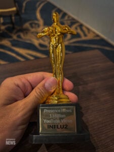 Carlsbad, CA, USA, April 2026: INFLU2 made the trophy for Presence News