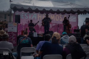 Attendees gather at the Acoustic Stage during Fiesta Hermosa in Hermosa Beach over Memorial Day weekend.