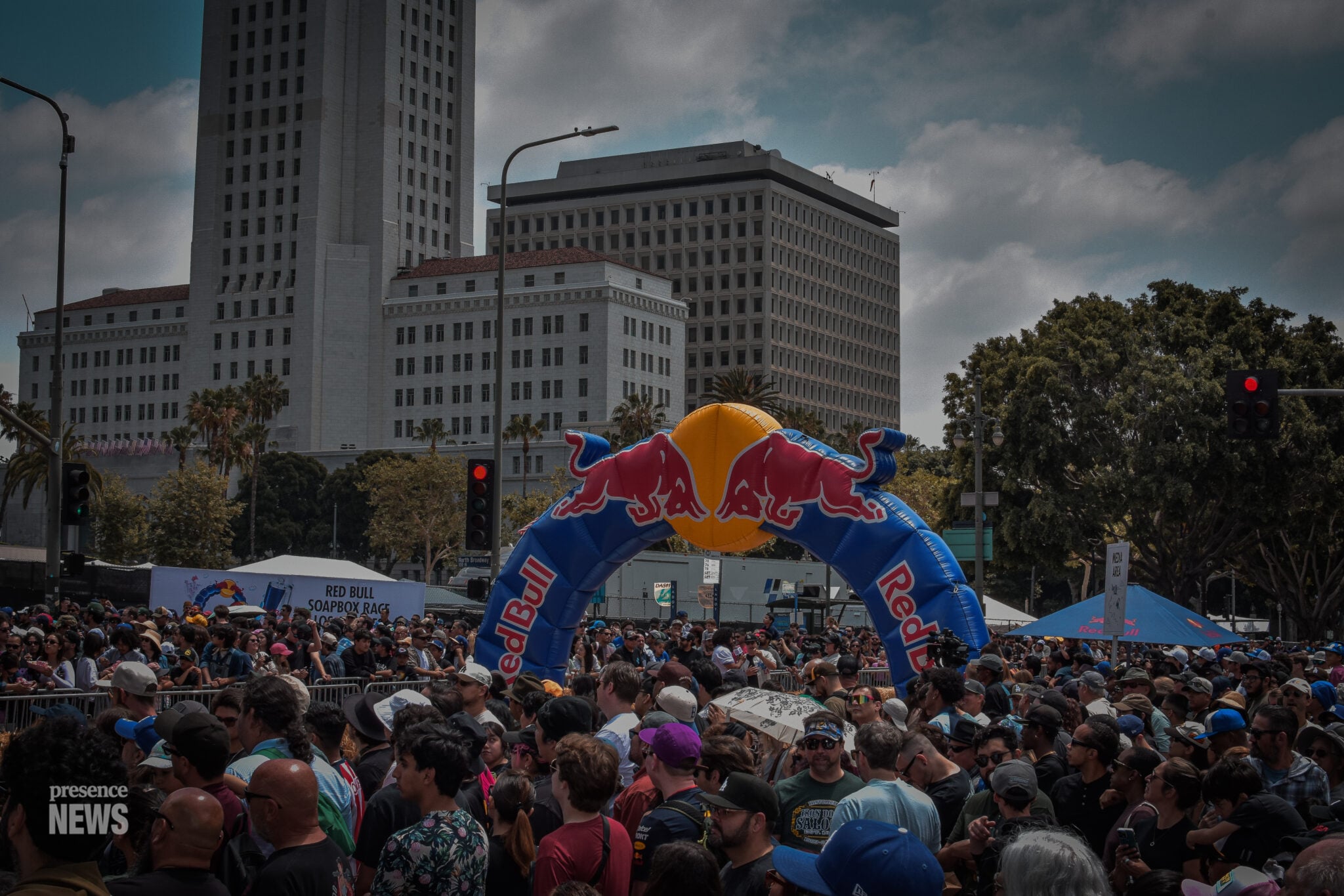Los Angeles, CA, USA, May 2026: Red Bull Soapbox Derby Downtown Finish Line