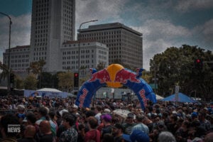 Los Angeles, CA, USA, May 2026: Red Bull Soapbox Derby Downtown Finish Line
