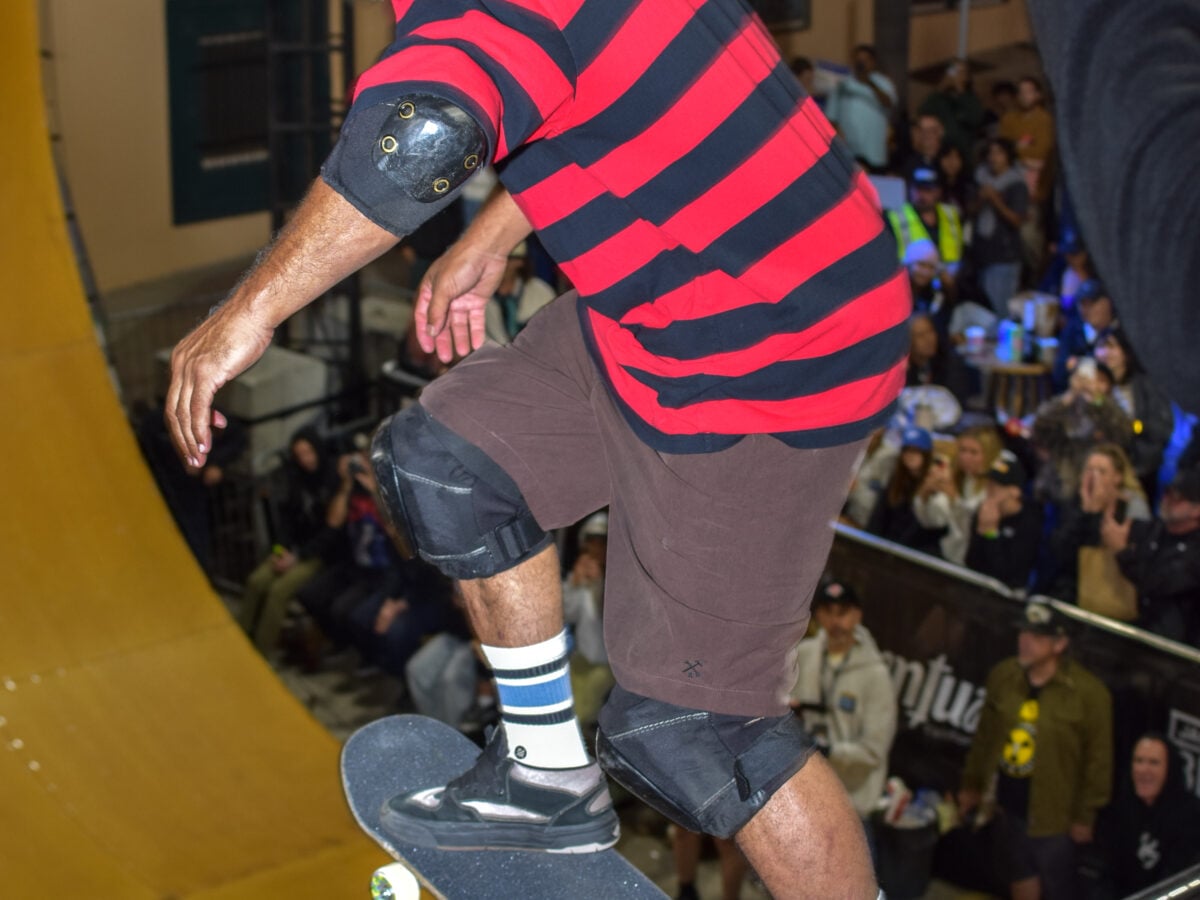 Ventura, CA, USA, May 2026: Steve Caballero skateboarding on vert ramp at Jackalope Competition. Photograph taken by Kasdyn Click of Presence News