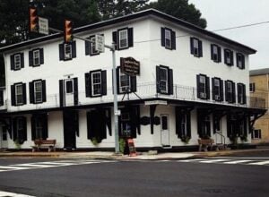 The historic Langhorne Hotel remains one of the borough’s most recognizable landmarks in Bucks County, Pennsylvania.