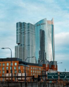 modern architecture in downtown