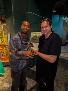 Jackson, Mississippi, USA, June 2026: Dewayne Randall, William Barber at Snake Day Expo at Mississippi Museum of Natural Science Event holding a snake