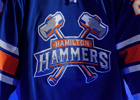 Photo of Hamilton Hammers jersey: Available for purchase at https://shop.hamiltonhammers.com/